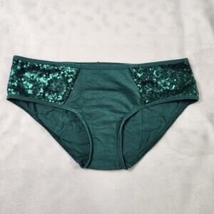 Victoria's Secret Sequin Bling Cotton Hiphugger Panty - Sparkly Green - Small